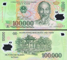 *100 000 Dong Vietnam 2004-2023, polymer P122 UNC - Kliknutím na obrázok zatvorte -